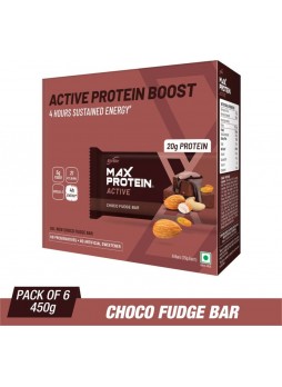 RiteBite Max Protein Active Choco Fudge Bars 450g - Pack of 6 (75g x 6)